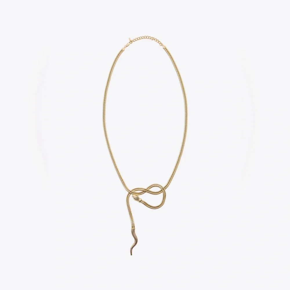 NWOT. Zara Golden Snake-Shaped Metal Cord Belt.